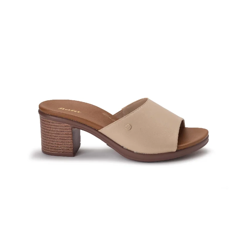 Sustainable Women's Recycled Material Sandals in Beige for Eco - Conscious ShoppersSustainable Women's Recycled Material Sandals in Beige for Eco - Conscious ShoppersBATA Women Block Heel Sandals Barle 631X094