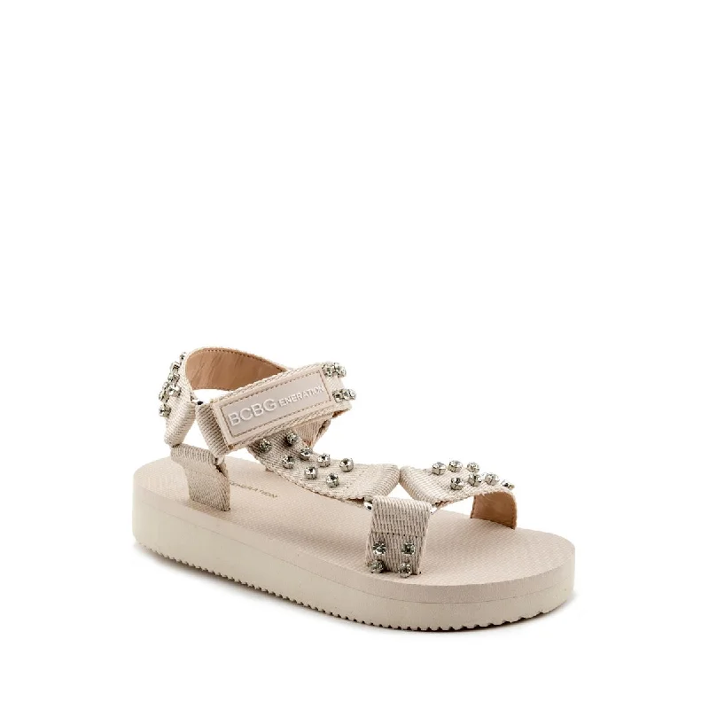 Women's Rhinestone - Embellished Open - Toe Sandals in Silver for a Glamorous Party LookBCBGeneration Womens Parna-2 Studded Adjustable Flatform Sandals Women's Rhinestone - Embellished Open - Toe Sandals in Silver for a Glamorous Party LookBCBGeneration Womens Parna-2 Studded Adjustable Flatform Sandals