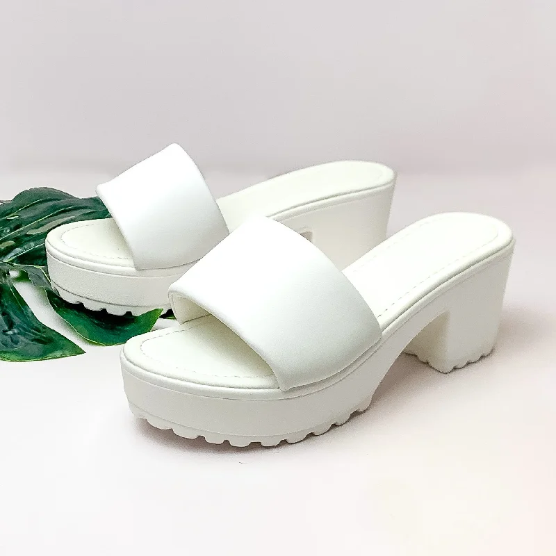 Women's Ankle - Strap Sandals with a Block Heel in Red for a Sophisticated StyleBeach Trippin' Slide On Block Heel Sandals in White Women's Ankle - Strap Sandals with a Block Heel in Red for a Sophisticated StyleBeach Trippin' Slide On Block Heel Sandals in White