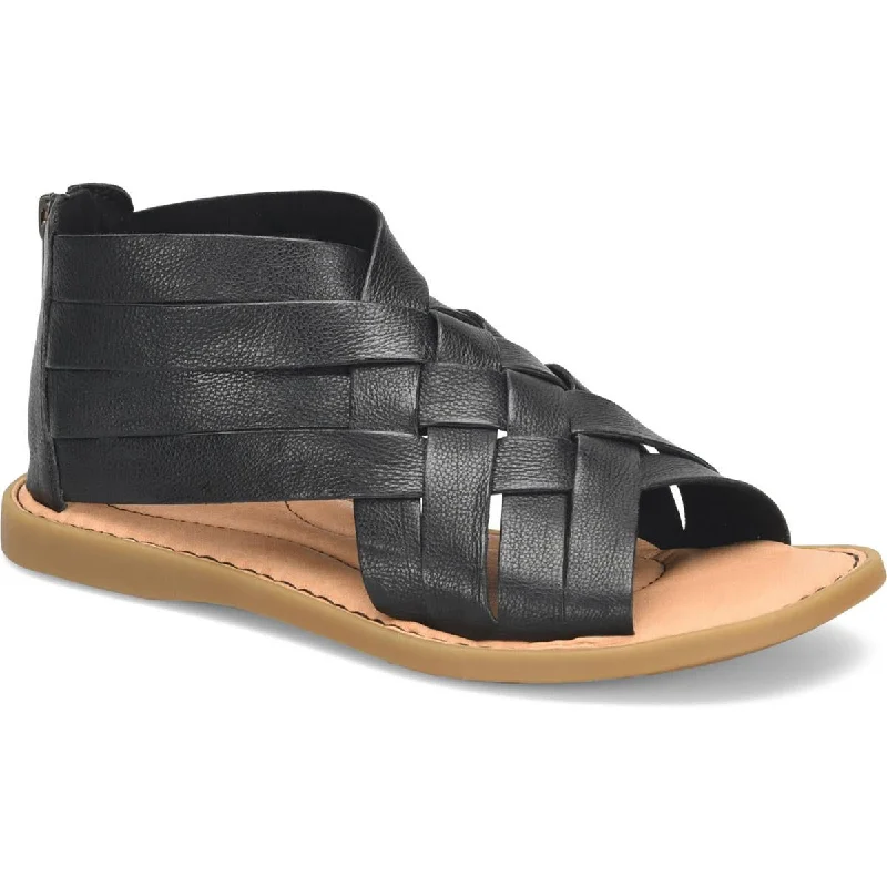 Elastic - Strap Women's Sandals with a Padded Toe in Teal for Easy On - and - OffBorn Womens Iwa Woven Leather Flat Gladiator Sandals Elastic - Strap Women's Sandals with a Padded Toe in Teal for Easy On - and - OffBorn Womens Iwa Woven Leather Flat Gladiator Sandals