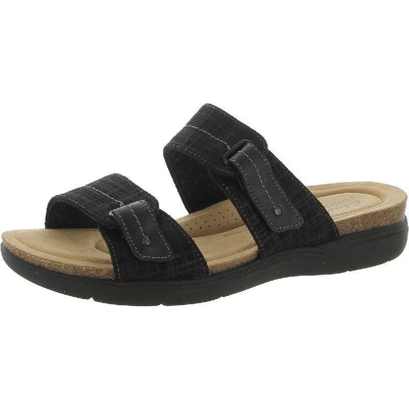 Women's Ankle - Strap Sandals with a Block Heel in Red for a Sophisticated StyleClarks Womens Faux Suede Cushioned Footbed Slide Sandals Women's Ankle - Strap Sandals with a Block Heel in Red for a Sophisticated StyleClarks Womens Faux Suede Cushioned Footbed Slide Sandals