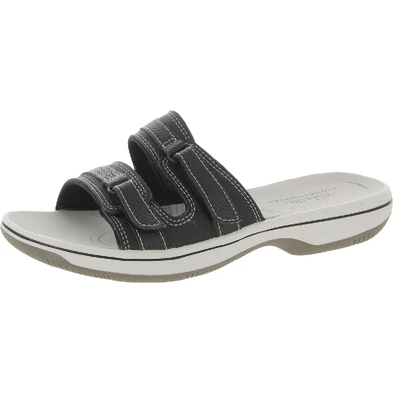 Women's Sandals with a Floral - Printed Upper in Pink for a Feminine Spring LookCloudsteppers by Clarks Womens BreezePiper Faux Leather Cushioned Slide Sandals Women's Sandals with a Floral - Printed Upper in Pink for a Feminine Spring LookCloudsteppers by Clarks Womens BreezePiper Faux Leather Cushioned Slide Sandals