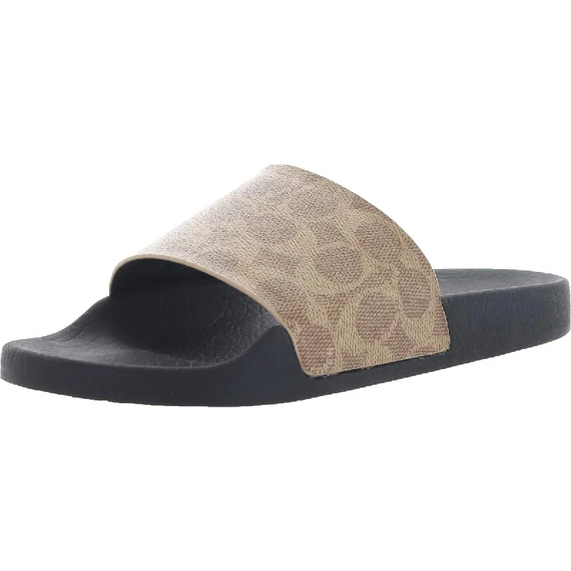 Women's Strappy Gladiator Sandals with Buckle Closures in Tan for a Boho LookCoach Womens Udelle Logo Flats Pool Slides Women's Strappy Gladiator Sandals with Buckle Closures in Tan for a Boho LookCoach Womens Udelle Logo Flats Pool Slides