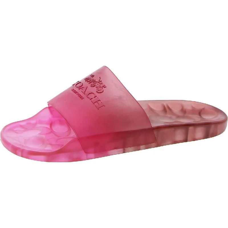 Women's Sandals with a Floral - Printed Upper in Pink for a Feminine Spring LookCoach Womens Ulyssa Rubber Slide Flat Pool Slides Slide Sandals Women's Sandals with a Floral - Printed Upper in Pink for a Feminine Spring LookCoach Womens Ulyssa Rubber Slide Flat Pool Slides Slide Sandals