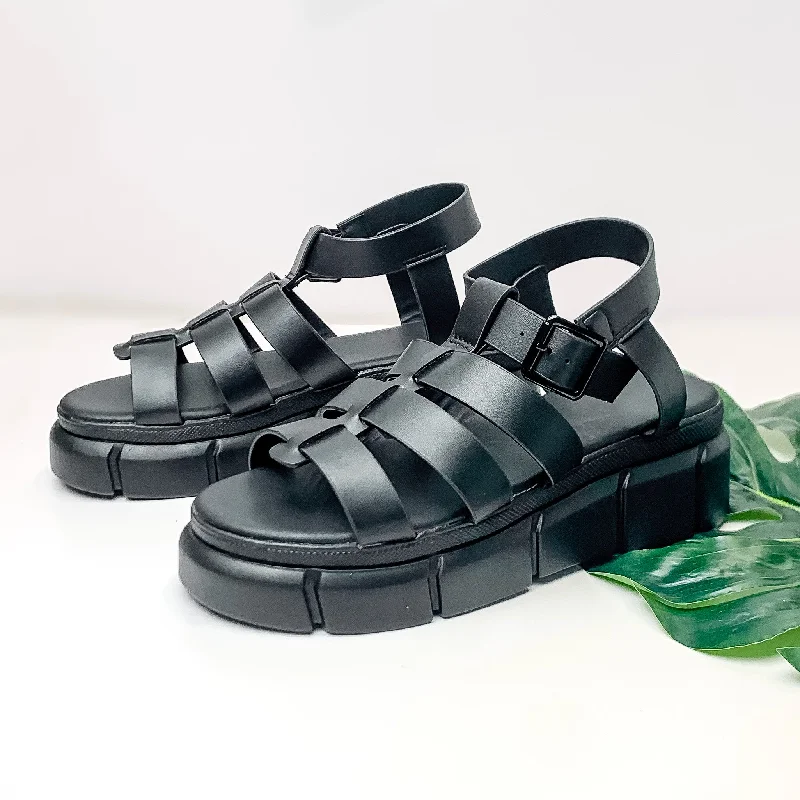 Sustainable Women's Recycled Material Sandals in Beige for Eco - Conscious ShoppersCoconut Cutie Gladiator Platform Sandals in Black Sustainable Women's Recycled Material Sandals in Beige for Eco - Conscious ShoppersCoconut Cutie Gladiator Platform Sandals in Black
