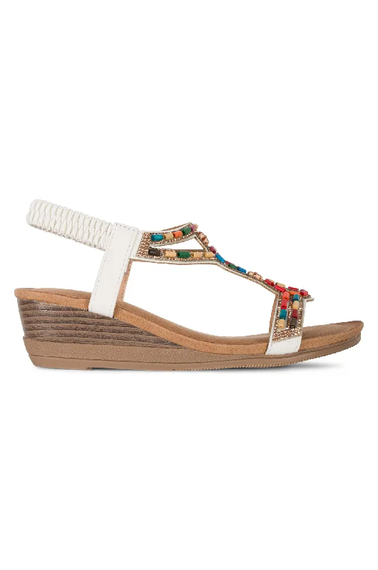 Elastic - Strap Women's Sandals with a Padded Toe in Teal for Easy On - and - OffElastic - Strap Women's Sandals with a Padded Toe in Teal for Easy On - and - OffColourful beaded Sandal | WHITE | EPSOM AB Elastic - Strap Women's Sandals with a Padded Toe in Teal for Easy On - and - OffElastic - Strap Women's Sandals with a Padded Toe in Teal for Easy On - and - OffColourful beaded Sandal | WHITE | EPSOM AB