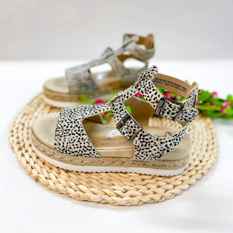 Women's Flat Slide Sandals with a Memory Foam Insole in White for All - Day ComfortVery G | Coming In Hot Strappy Double Buckle Platform Sandals in Dotted Beige Women's Flat Slide Sandals with a Memory Foam Insole in White for All - Day ComfortVery G | Coming In Hot Strappy Double Buckle Platform Sandals in Dotted Beige
