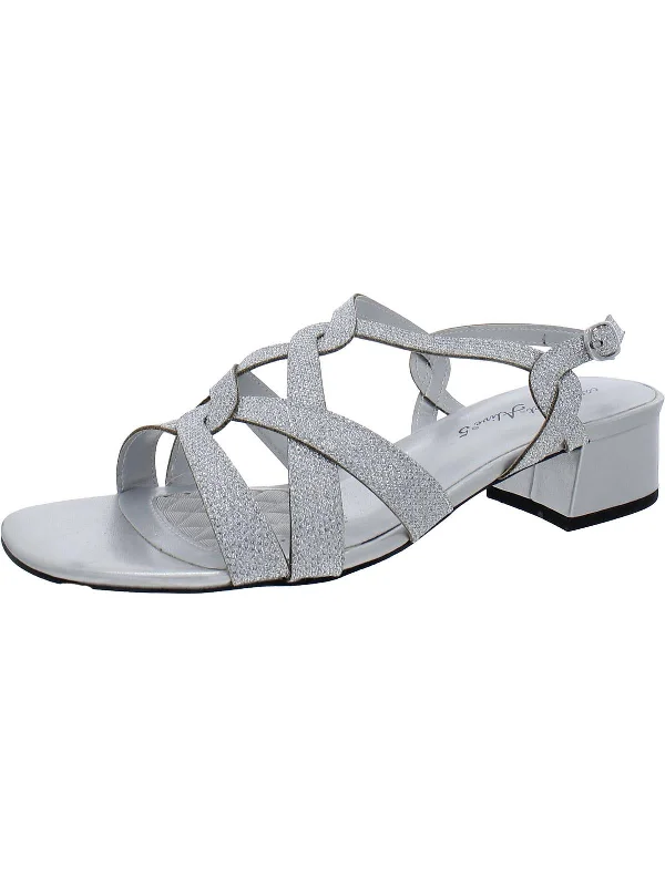 Women's Cork - Soled Espadrille Sandals with a Rope - Trimmed Upper in Navy for a Summer VibeWomen's Cork - Soled Espadrille Sandals with a Rope - Trimmed Upper in Navy for a Summer VibeDidi Womens Faux Leather Glitter Block Heel