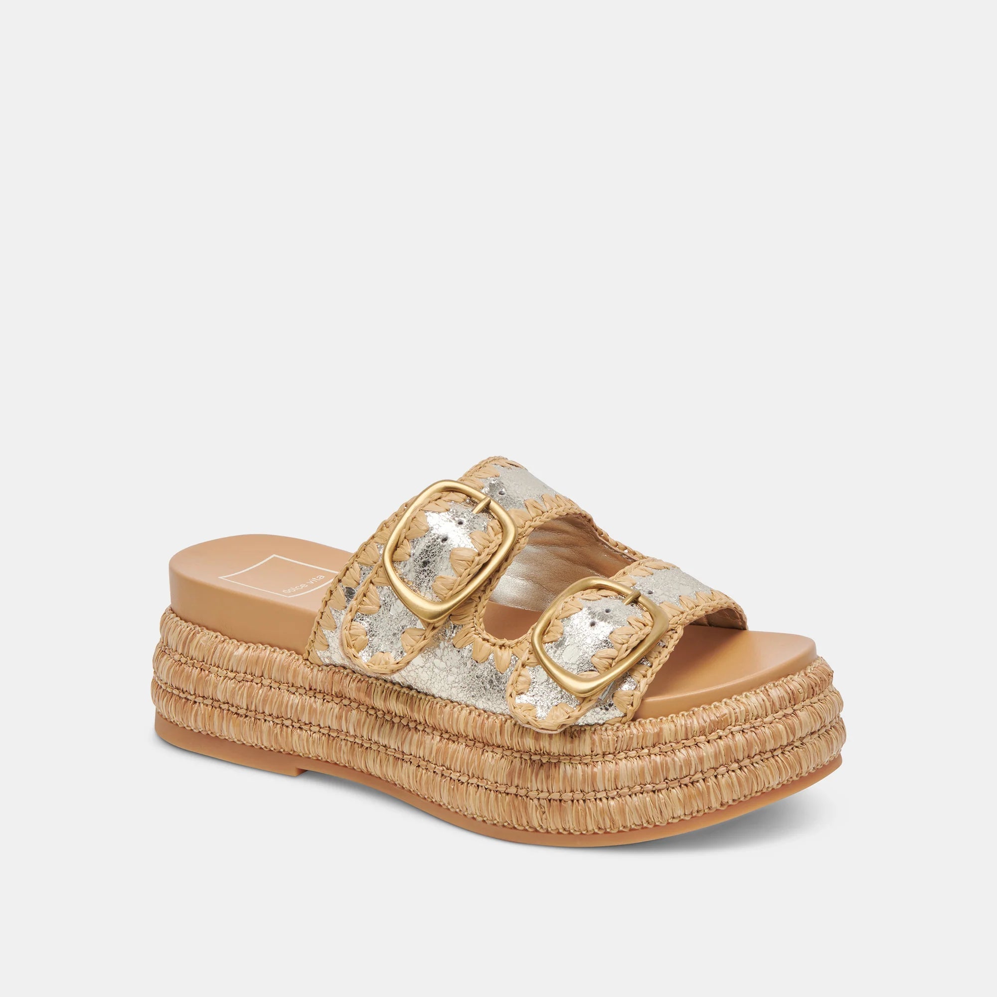 Shock - Absorbing Women's Sandals with a Soft Insole in Black for Active LifestylesDolce Vita Wanika Platform Sandals - Platinum Shock - Absorbing Women's Sandals with a Soft Insole in Black for Active LifestylesDolce Vita Wanika Platform Sandals - Platinum