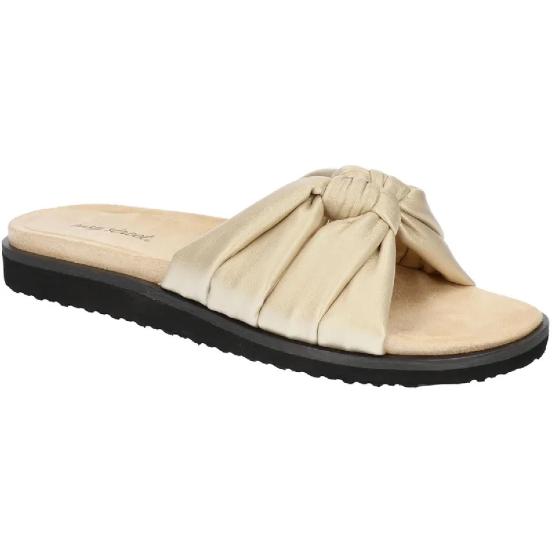 Women's Ankle - Strap Sandals with a Block Heel in Red for a Sophisticated StyleWomen's Ankle - Strap Sandals with a Block Heel in Red for a Sophisticated StyleEasy Street Womens Round Toe Flat Slide Sandals