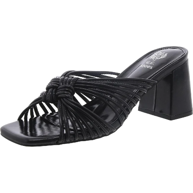 Women's Ankle - Strap Sandals with a Block Heel in Red for a Sophisticated StyleWomen's Ankle - Strap Sandals with a Block Heel in Red for a Sophisticated StyleGC Shoes Womens Josie Slide Slip On Slide Sandals