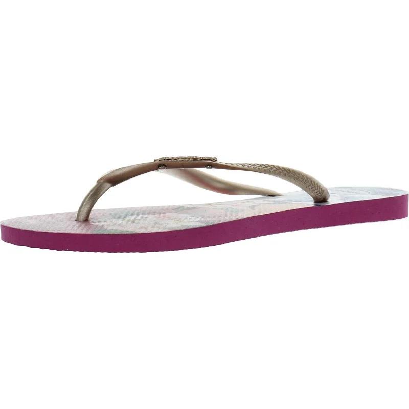 Women's Sandals with a Floral - Printed Upper in Pink for a Feminine Spring LookHavaianas Womens Flat Slip On Flip-Flops Women's Sandals with a Floral - Printed Upper in Pink for a Feminine Spring LookHavaianas Womens Flat Slip On Flip-Flops
