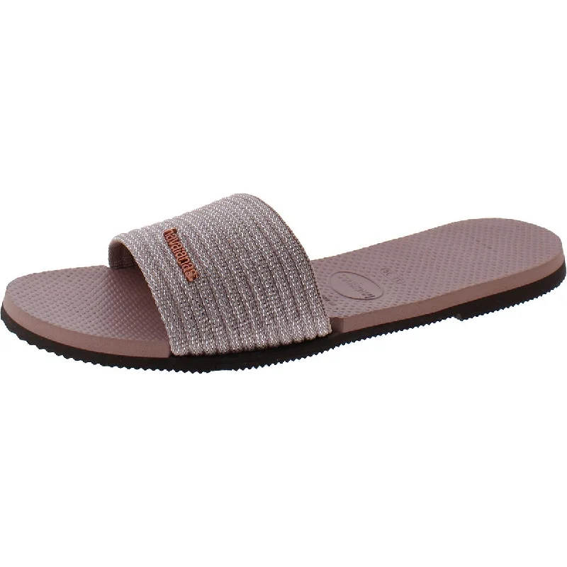 Sustainable Women's Recycled Material Sandals in Beige for Eco - Conscious ShoppersSustainable Women's Recycled Material Sandals in Beige for Eco - Conscious ShoppersHavaianas Womens Metallic Flatform Sandals