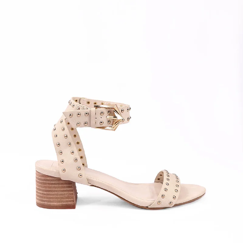 Women's Sandals with a Floral - Printed Upper in Pink for a Feminine Spring LookHayes Nude Studded Sandals Women's Sandals with a Floral - Printed Upper in Pink for a Feminine Spring LookHayes Nude Studded Sandals