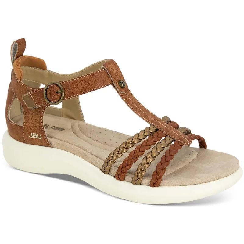 Women's Flat Slide Sandals with a Memory Foam Insole in White for All - Day ComfortJBU by Jambu Womens Casual Lifestyle Strappy Sandals Women's Flat Slide Sandals with a Memory Foam Insole in White for All - Day ComfortJBU by Jambu Womens Casual Lifestyle Strappy Sandals