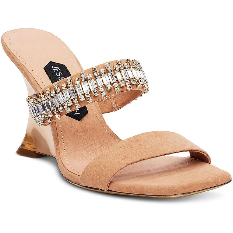 Women's Leather - Strapped Sandals with a Braided Detail in Brown for a Rustic AppealJessica Rich Womens Gem Wedge Leather Open Toe Mule Sandals Women's Leather - Strapped Sandals with a Braided Detail in Brown for a Rustic AppealJessica Rich Womens Gem Wedge Leather Open Toe Mule Sandals