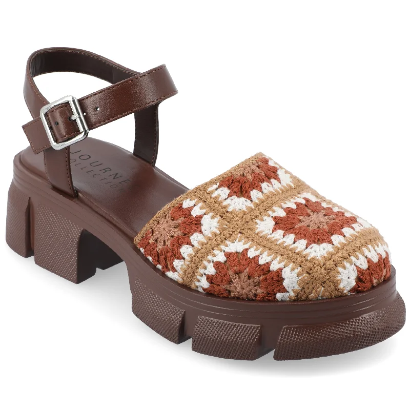 Women's Ankle - Strap Sandals with a Block Heel in Red for a Sophisticated StyleWomen's Ankle - Strap Sandals with a Block Heel in Red for a Sophisticated StyleJournee Collection Women's Tru Comfort Foam Dorit Sandals