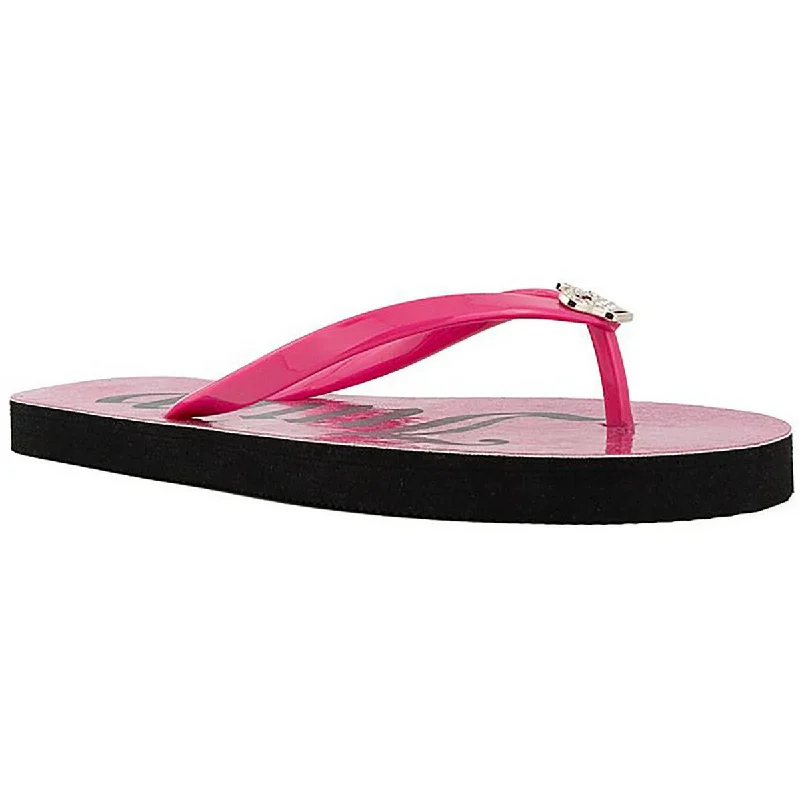 Women's Sandals with a Wedge Heel and a Tassel Detail in Orange for a Trendy LookWomen's Sandals with a Wedge Heel and a Tassel Detail in Orange for a Trendy LookJuicy Couture Womens Embellished Logo Flip-Flops