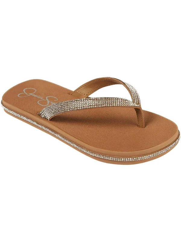 Women's Ankle - Strap Sandals with a Block Heel in Red for a Sophisticated StyleWomen's Ankle - Strap Sandals with a Block Heel in Red for a Sophisticated StyleKalouy Womens Rhinestone Man Made Thong Sandals