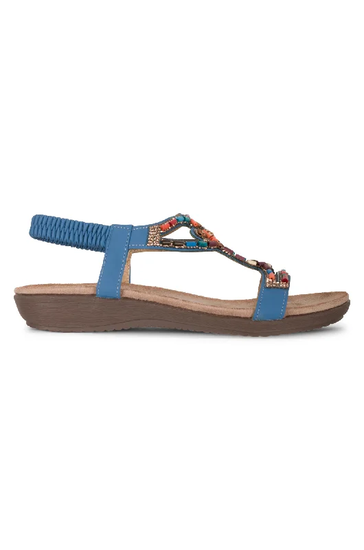 Women's Flat Slide Sandals with a Memory Foam Insole in White for All - Day ComfortWomen's Flat Slide Sandals with a Memory Foam Insole in White for All - Day ComfortBead & Diamante Sandal | BLUE | MARIELLA AB Women's Flat Slide Sandals with a Memory Foam Insole in White for All - Day ComfortWomen's Flat Slide Sandals with a Memory Foam Insole in White for All - Day ComfortBead & Diamante Sandal | BLUE | MARIELLA AB