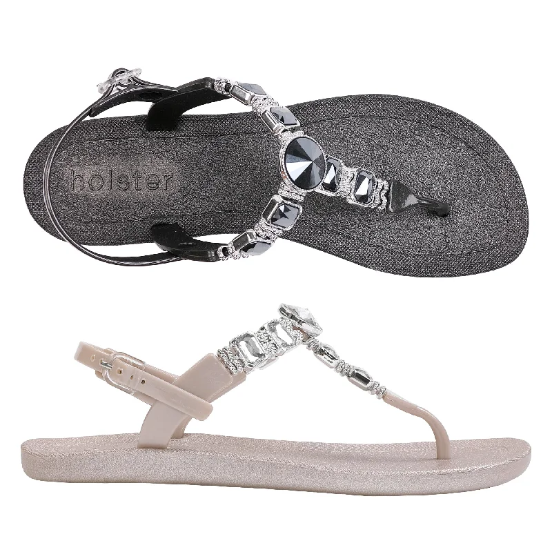 Women's Flat Slide Sandals with a Memory Foam Insole in White for All - Day ComfortWomen's Flat Slide Sandals with a Memory Foam Insole in White for All - Day ComfortMykonos Bundle - Black/Champagne Women's Flat Slide Sandals with a Memory Foam Insole in White for All - Day ComfortWomen's Flat Slide Sandals with a Memory Foam Insole in White for All - Day ComfortMykonos Bundle - Black/Champagne