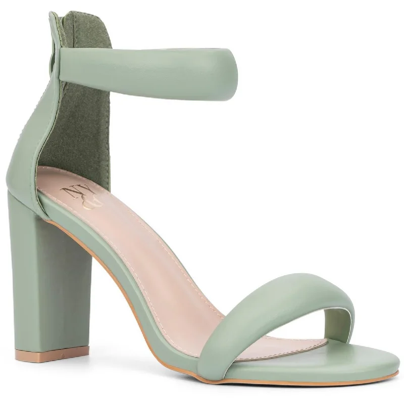Orthopedic Women's Sandals with Arch Support in Gray for Foot HealthNew York & Company Womens Faux Leather Ankle Strap Block Heel