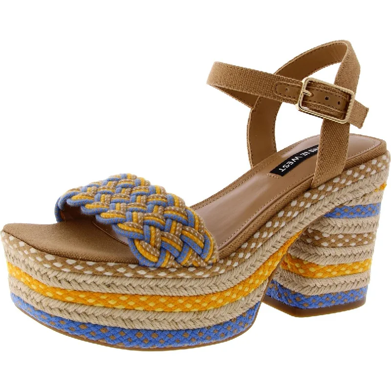 Women's Ankle - Strap Sandals with a Block Heel in Red for a Sophisticated StyleWomen's Ankle - Strap Sandals with a Block Heel in Red for a Sophisticated StyleNine West Womens Cinka 2 T Textured Espadrilles