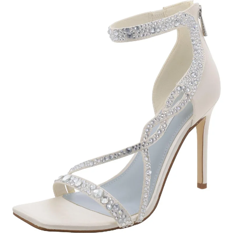 Elastic - Strap Women's Sandals with a Padded Toe in Teal for Easy On - and - OffNine West Womens TALLA7 Satin Square toe Heels Elastic - Strap Women's Sandals with a Padded Toe in Teal for Easy On - and - OffNine West Womens TALLA7 Satin Square toe Heels