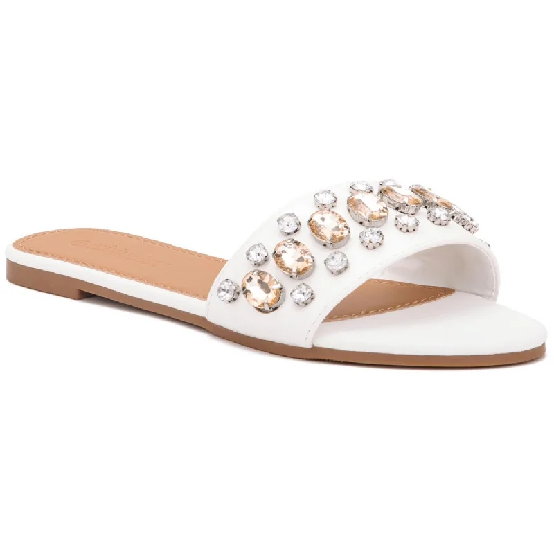 Elastic - Strap Women's Sandals with a Padded Toe in Teal for Easy On - and - OffElastic - Strap Women's Sandals with a Padded Toe in Teal for Easy On - and - OffOlivia Miller Womens Elsa Faux Leather Rhinestone Slide Sandals Elastic - Strap Women's Sandals with a Padded Toe in Teal for Easy On - and - OffElastic - Strap Women's Sandals with a Padded Toe in Teal for Easy On - and - OffOlivia Miller Womens Elsa Faux Leather Rhinestone Slide Sandals