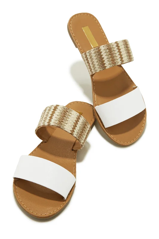 Women's Sandals with a Wedge Heel and a Tassel Detail in Orange for a Trendy LookSpring Breaker Flat Slip On Sandals - White Women's Sandals with a Wedge Heel and a Tassel Detail in Orange for a Trendy LookSpring Breaker Flat Slip On Sandals - White