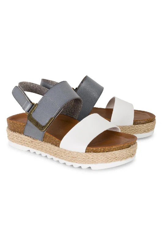 Women's Cork - Soled Espadrille Sandals with a Rope - Trimmed Upper in Navy for a Summer VibeWomen's Cork - Soled Espadrille Sandals with a Rope - Trimmed Upper in Navy for a Summer VibeDouble strap Sandal with velcro | WHITE | DEANNA AB Women's Cork - Soled Espadrille Sandals with a Rope - Trimmed Upper in Navy for a Summer VibeWomen's Cork - Soled Espadrille Sandals with a Rope - Trimmed Upper in Navy for a Summer VibeDouble strap Sandal with velcro | WHITE | DEANNA AB