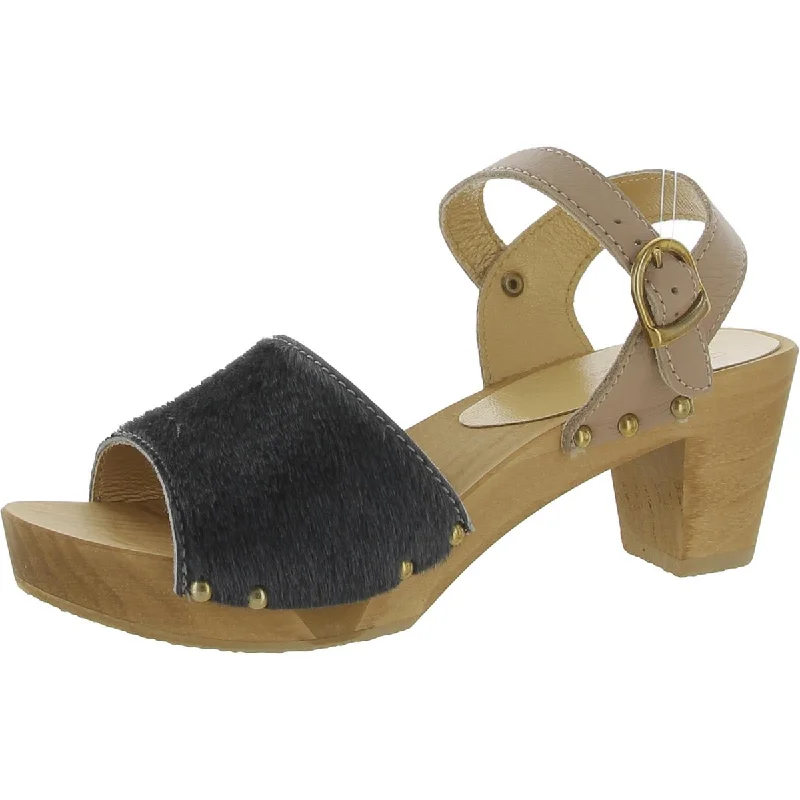 Child - Friendly Women's Sandals with a Secure Buckle in Purple for Moms on the GoChild - Friendly Women's Sandals with a Secure Buckle in Purple for Moms on the GoSanita Womens Camilla Calf Hair Studded Heels