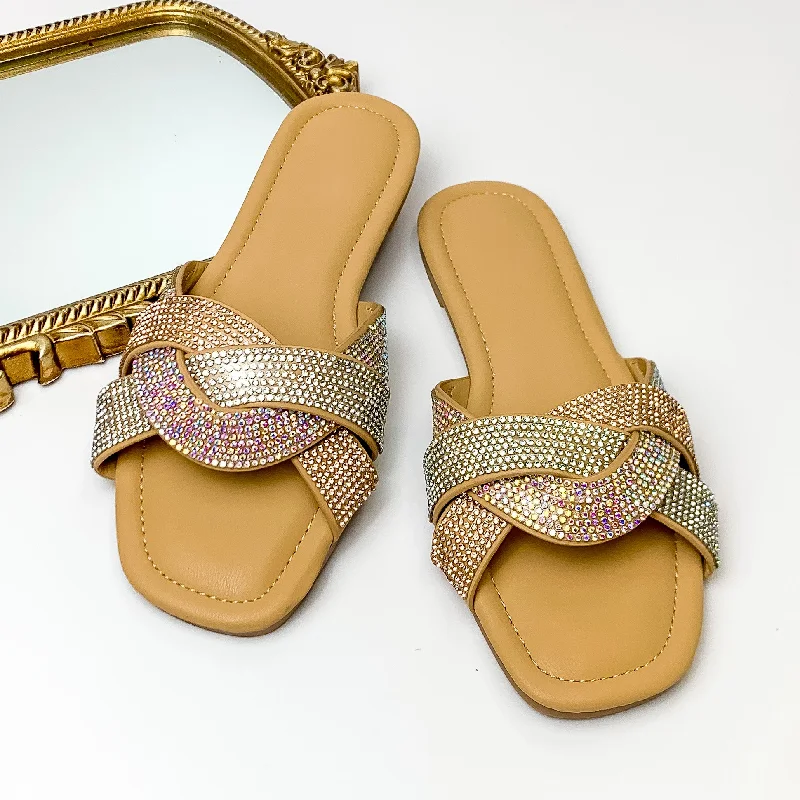 Child - Friendly Women's Sandals with a Secure Buckle in Purple for Moms on the GoSip of Champagne Crystal Slide On Sandals Child - Friendly Women's Sandals with a Secure Buckle in Purple for Moms on the GoSip of Champagne Crystal Slide On Sandals