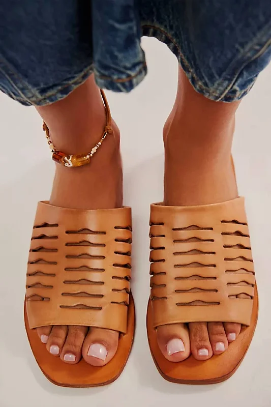 Plus Size Women's Wide - Width Platform Sandals in Black for Added Comfort and HeightSlice Of Sun Sandal In Vachetta Plus Size Women's Wide - Width Platform Sandals in Black for Added Comfort and HeightSlice Of Sun Sandal In Vachetta