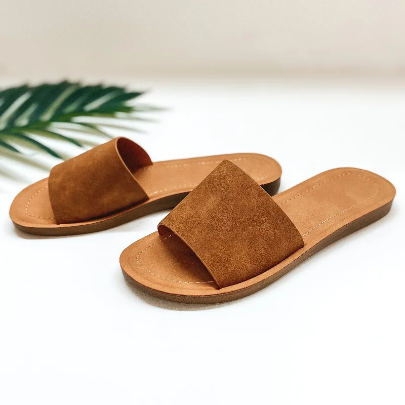 Shock - Absorbing Women's Sandals with a Soft Insole in Black for Active LifestylesPassing By Single Strap Slide On Sandals in Tan Shock - Absorbing Women's Sandals with a Soft Insole in Black for Active LifestylesPassing By Single Strap Slide On Sandals in Tan