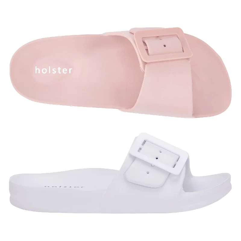 Women's Ankle - Strap Sandals with a Block Heel in Red for a Sophisticated StyleWomen's Ankle - Strap Sandals with a Block Heel in Red for a Sophisticated StyleSolace Bundle - Blush/White