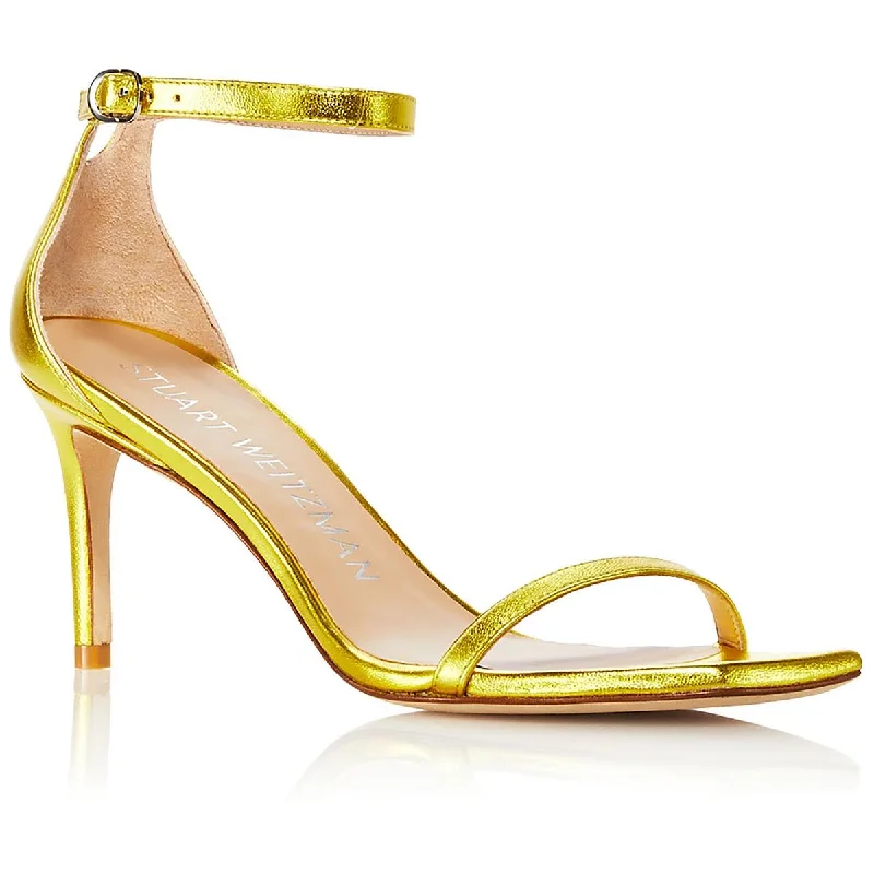 Women's Sandals with a Floral - Printed Upper in Pink for a Feminine Spring LookWomen's Sandals with a Floral - Printed Upper in Pink for a Feminine Spring LookStuart Weitzman Womens Nudistcurve 75 Leather Ankle Strap Heels