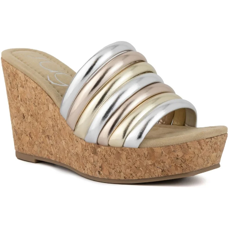 Child - Friendly Women's Sandals with a Secure Buckle in Purple for Moms on the GoChild - Friendly Women's Sandals with a Secure Buckle in Purple for Moms on the GoSugar Womens HERO Square toe Slip on Wedge Sandals