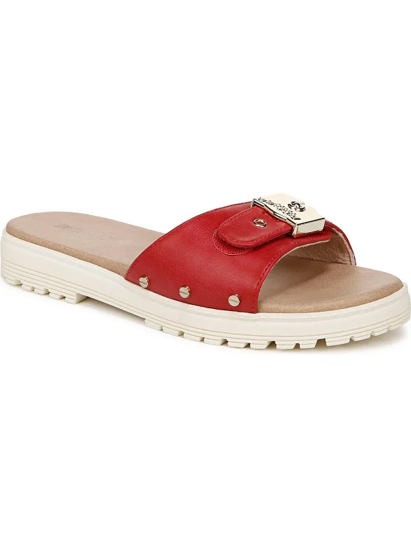 Women's Sandals with a Floral - Printed Upper in Pink for a Feminine Spring LookWomen's Sandals with a Floral - Printed Upper in Pink for a Feminine Spring LookThink Iconic Womens Faux Leather Slip On Slide Sandals