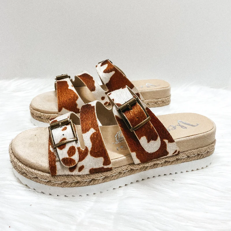 Women's Strappy Gladiator Sandals with Buckle Closures in Tan for a Boho LookVery G | Traveling Places Strappy Faux Hide Platform Sandals with Buckles in Brown Cow Women's Strappy Gladiator Sandals with Buckle Closures in Tan for a Boho LookVery G | Traveling Places Strappy Faux Hide Platform Sandals with Buckles in Brown Cow