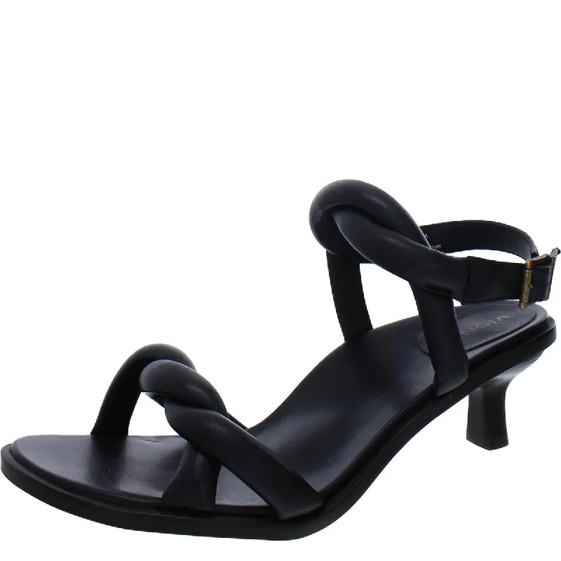 Women's Ankle - Strap Sandals with a Block Heel in Red for a Sophisticated StyleWomen's Ankle - Strap Sandals with a Block Heel in Red for a Sophisticated StyleVionic Womens Angelica Leather Kitten Slingback Sandals