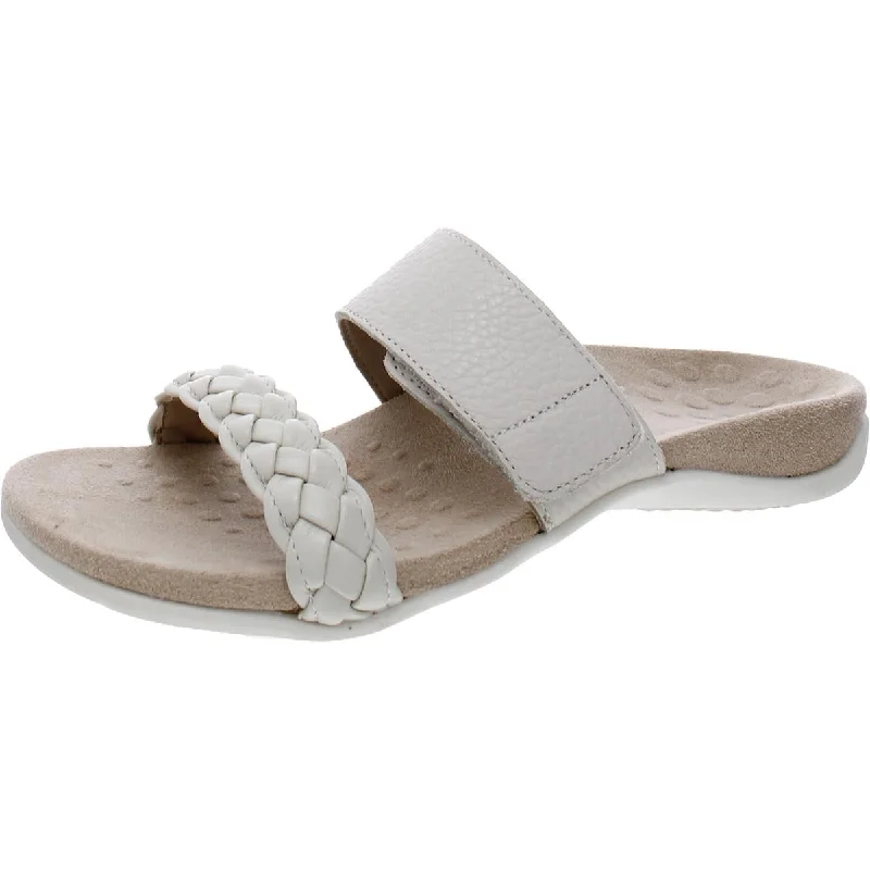 Shock - Absorbing Women's Sandals with a Soft Insole in Black for Active LifestylesVionic Womens Jeanne Leather Braided Slide Sandals Shock - Absorbing Women's Sandals with a Soft Insole in Black for Active LifestylesVionic Womens Jeanne Leather Braided Slide Sandals