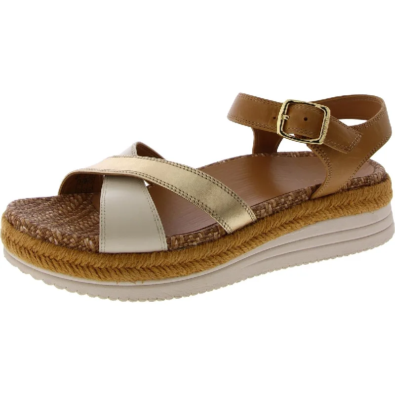 Sustainable Women's Recycled Material Sandals in Beige for Eco - Conscious ShoppersSustainable Women's Recycled Material Sandals in Beige for Eco - Conscious ShoppersVionic Womens Mar Leather Crisscross Ankle Strap