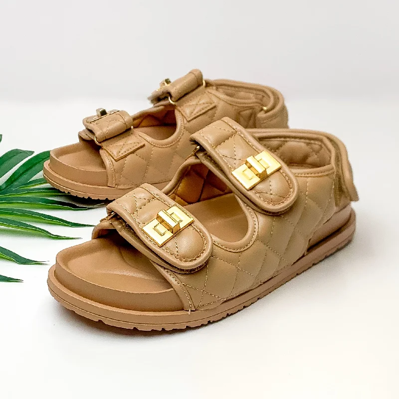 Shock - Absorbing Women's Sandals with a Soft Insole in Black for Active LifestylesWeekend Trip Two Strap Velcro Sandals in Tan Brown Shock - Absorbing Women's Sandals with a Soft Insole in Black for Active LifestylesWeekend Trip Two Strap Velcro Sandals in Tan Brown