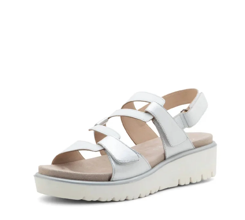 Elastic - Strap Women's Sandals with a Padded Toe in Teal for Easy On - and - OffWomen's Bayview Sandal In Silver/white Elastic - Strap Women's Sandals with a Padded Toe in Teal for Easy On - and - OffWomen's Bayview Sandal In Silver/white
