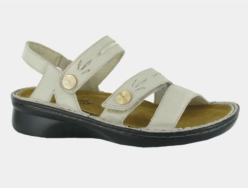 Orthopedic Women's Sandals with Arch Support in Gray for Foot HealthWomen's Cadence Leather Sandal In Soft Ivory/radiant Gold
