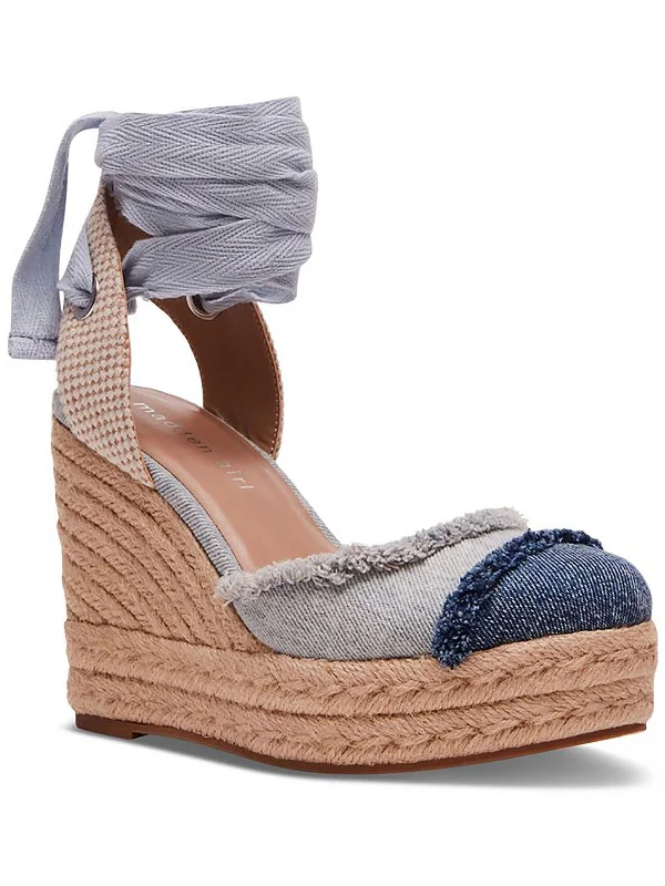 Lightweight Women's Mesh - Paneled Sandals in Yellow for BreathabilityLightweight Women's Mesh - Paneled Sandals in Yellow for BreathabilityWomens Denim Frayed Hem Wedge Sandals