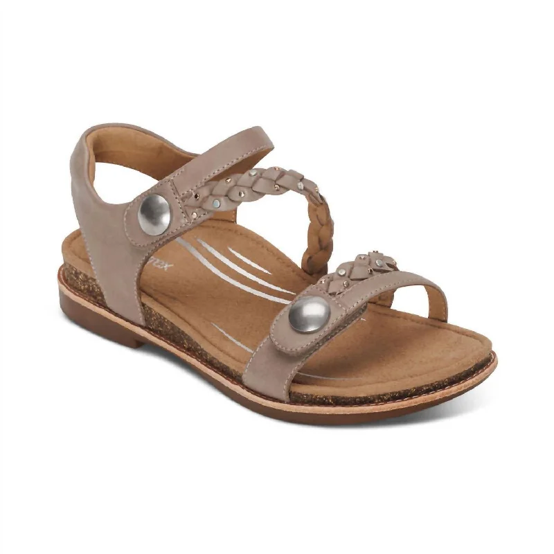 Women's Sandals with a Glitter - Coated Strap in Gold for a Sparkly Summer OutfitWomen's Jenn Quarter Strap Sandal In Taupe Women's Sandals with a Glitter - Coated Strap in Gold for a Sparkly Summer OutfitWomen's Jenn Quarter Strap Sandal In Taupe