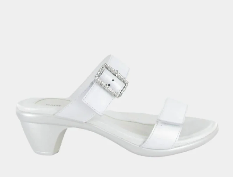 Women's Leather - Strapped Sandals with a Braided Detail in Brown for a Rustic AppealWomen's Recent Heeled Slide Sandal In White Pearl Women's Leather - Strapped Sandals with a Braided Detail in Brown for a Rustic AppealWomen's Recent Heeled Slide Sandal In White Pearl