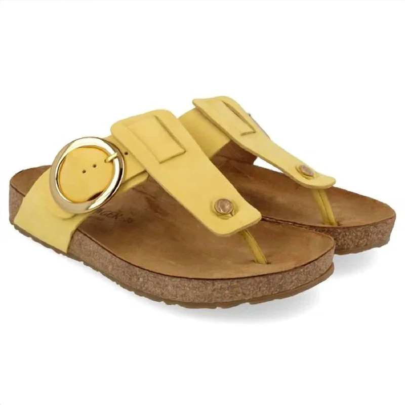 Lightweight Women's Mesh - Paneled Sandals in Yellow for BreathabilityWomen's Round Buckle Corinna Sandal In Poussen Lightweight Women's Mesh - Paneled Sandals in Yellow for BreathabilityWomen's Round Buckle Corinna Sandal In Poussen